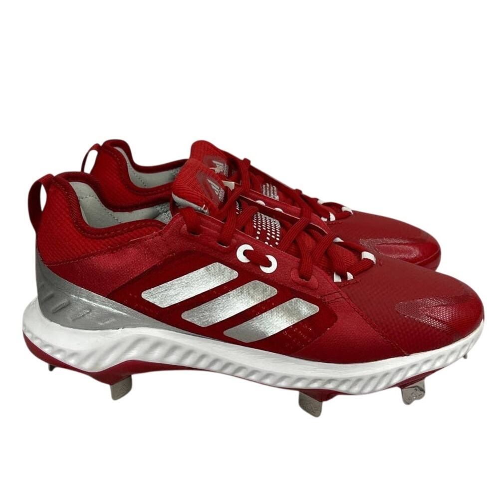 Adidas PureHustle Metal Red Softball Cleats Women's Size 7.5 (FV9039)